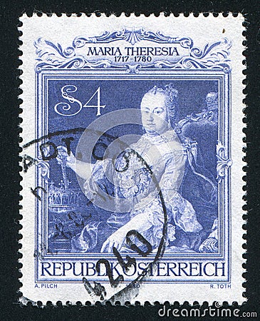 Empress Maria Theresia portrait by Martin van Meytens Editorial Stock Photo