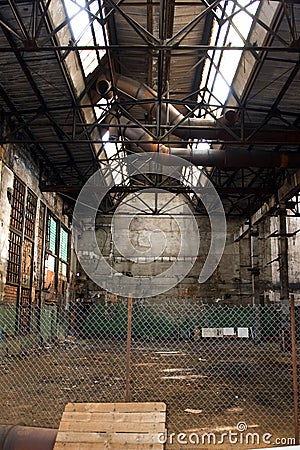 Empty abandoned factory Stock Photo