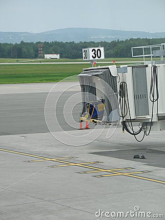 Empty airplane gate Stock Photo