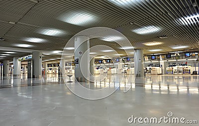 Empty airport check-in Editorial Stock Photo