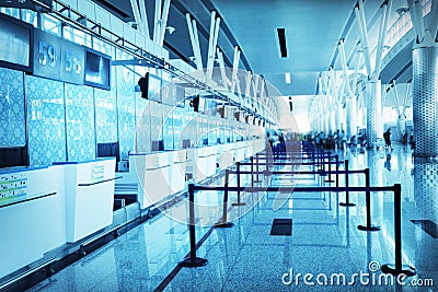 Empty airport check in Stock Photo