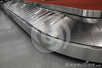 Empty airpot conveyor belt Stock Photo