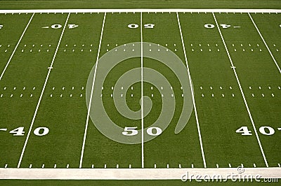 Empty American Football Field Stock Photo