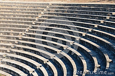 Empty Ancient Theater Steps in the Island of Cyprus Stock Photo