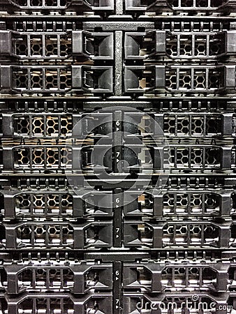 Empty of Array disk storage. Stock Photo