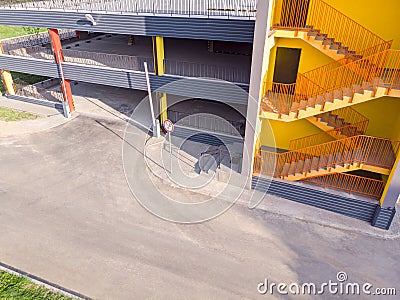 Empty automobile parking garage. newly built multilevel parking Stock Photo