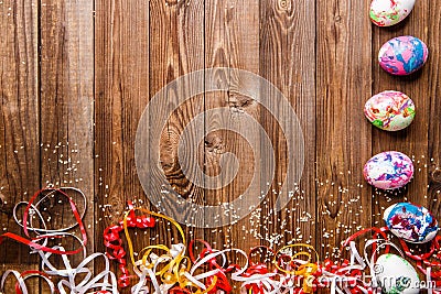 Empty background with easter eggs Stock Photo