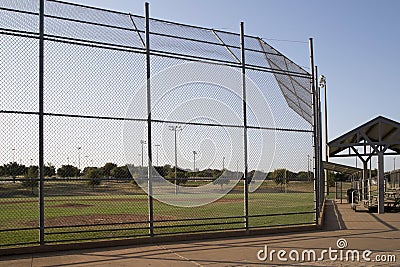 Empty baseball practice field Stock Photo