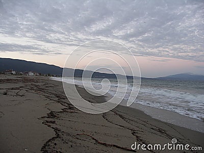 No people on beach in Stavros, Greece Stock Photo