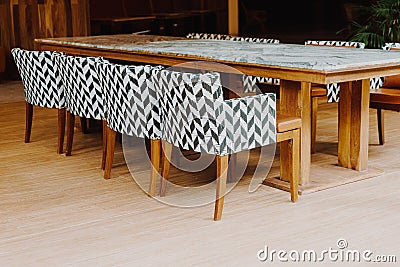 Beautiful dining table and chair Stock Photo