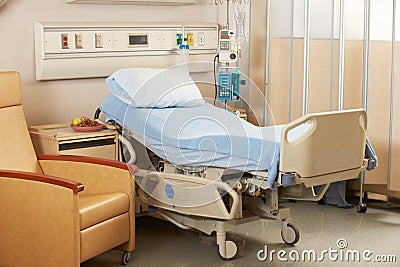 Empty Bed On Hospital Ward Stock Photo