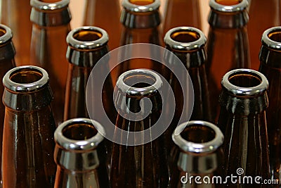 Empty Beer Bottles Stock Photo