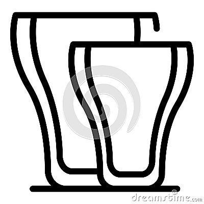 Empty beer glass icon outline vector. Pint mug Vector Illustration