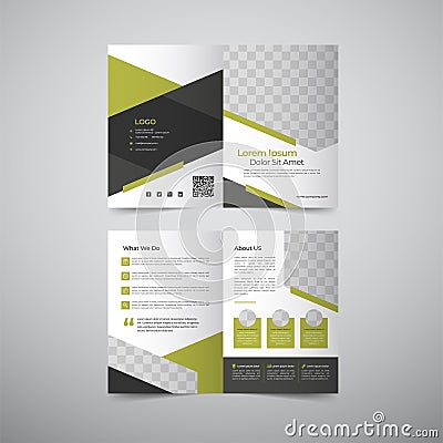 Empty bifold brochure template design Vector Illustration
