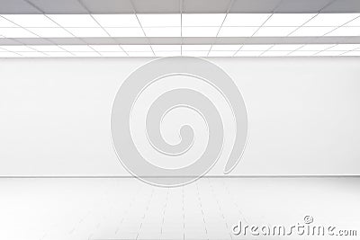 Empty big hall wall mockup, nobody, 3d rendering. Stock Photo