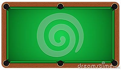 Empty billiard table on a white background Vector Illustration