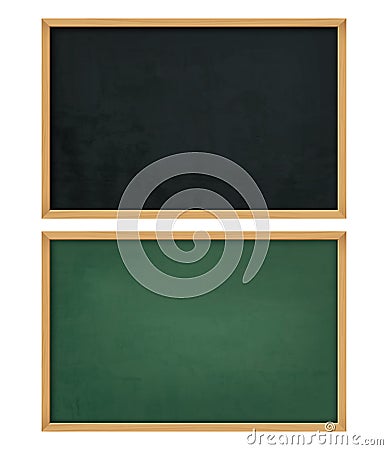 Empty black board with wooden frame Vector Illustration