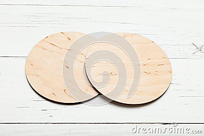 Empty blank drink coaster mockup, round mat Stock Photo