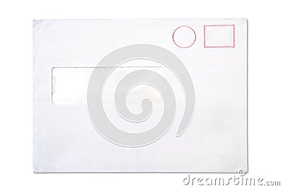 Empty blank Envelope with a window Stock Photo