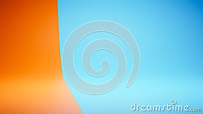 Empty Blank Orange and Blue Studio Background Stock Photo