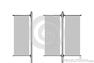 Empty blank road streamer banner mockup isolated on white background. Stock Photo