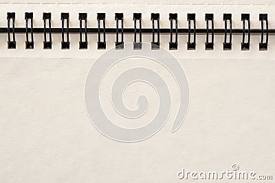 Empty blank sheet, page of spiral bound notepad, light background, copy space Stock Photo