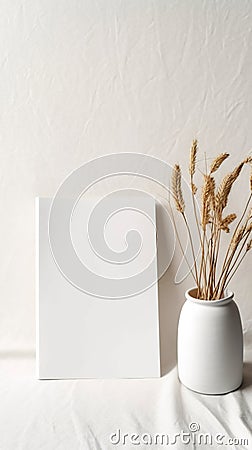 Empty blank white magazine cover mock up. Stock Photo