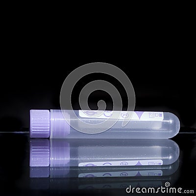 Empty blood sample tube Stock Photo