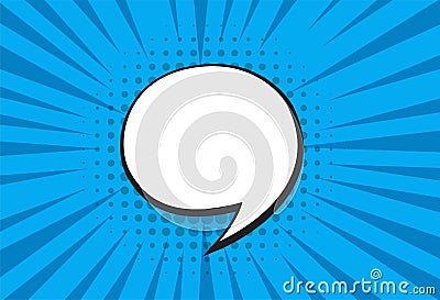 Empty blue cartoon black and white cloud, expression speech boxes. Vector Illustration