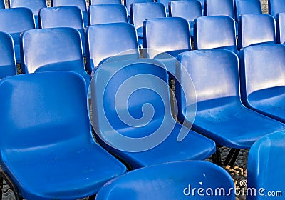 Empty blue chairs Stock Photo