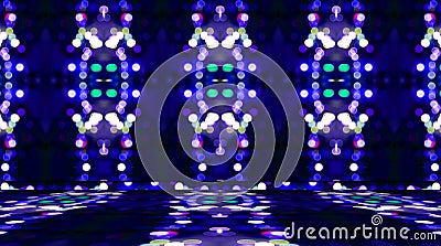 Empty blue room with bokeh wallpaper,Abstract background Stock Photo