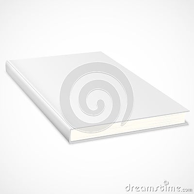 Empty book with white cover Vector Illustration