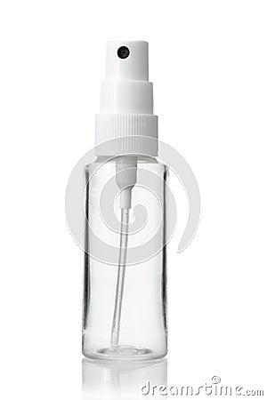 Empty bottle of atomizer Stock Photo