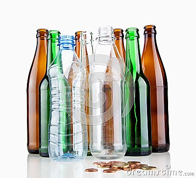 Empty bottles Stock Photo