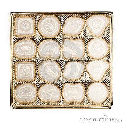 Empty box of chocolates Stock Photo