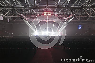 Empty boxing ring in the light of s Stock Photo