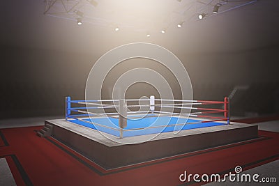 Empty boxing ring Stock Photo