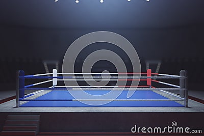 Empty boxing ring Stock Photo