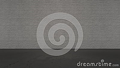 Empty brick wall background and floor Stock Photo