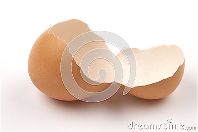 Empty broken egg shell Stock Photo