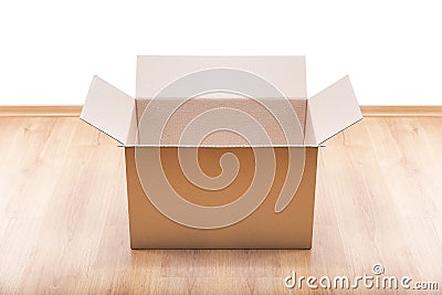 Empty brown carton box Stock Photo