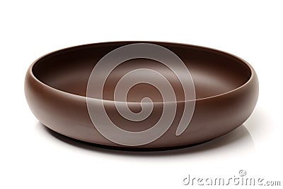 Empty brown ceramic plate Stock Photo