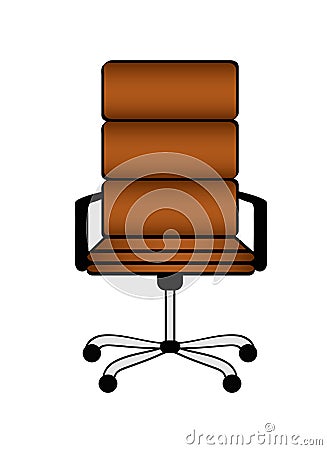 Empty brown office chair on white. Business hiring and recruiting concept. Stock vector illustration. eps10 Vector Illustration