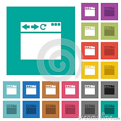 Empty browser window square flat multi colored icons Stock Photo