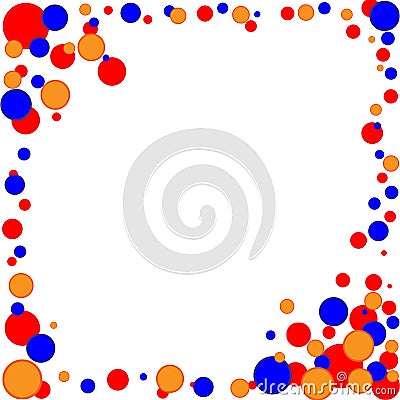 Empty Bubbles Illustration Congratulation Frame Red Blue Orange Stock Photo