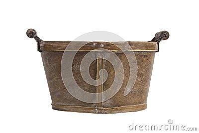 Empty bushel basket with a wood handle Stock Photo