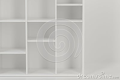 Empty cabinet in the empty new house, 3d rendering Cartoon Illustration