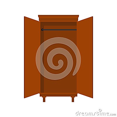 Empty cabinet with open doors. vector illustration Vector Illustration