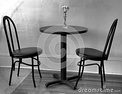 Empty cafe table Stock Photo