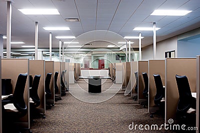 Empty Call Center Stock Photo